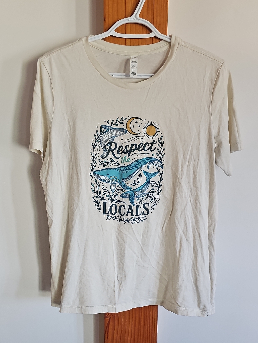 Respect the Locals Whale Graphic Tee - Cream